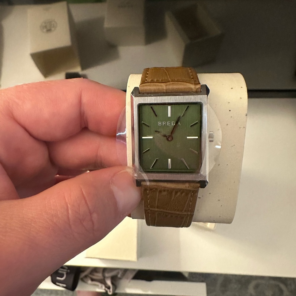 Breda watch brand new green and brown dress watch